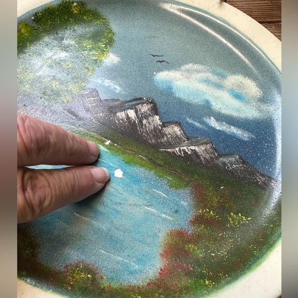 Vintage decorative mountain scene plate - Picture 3 of 5